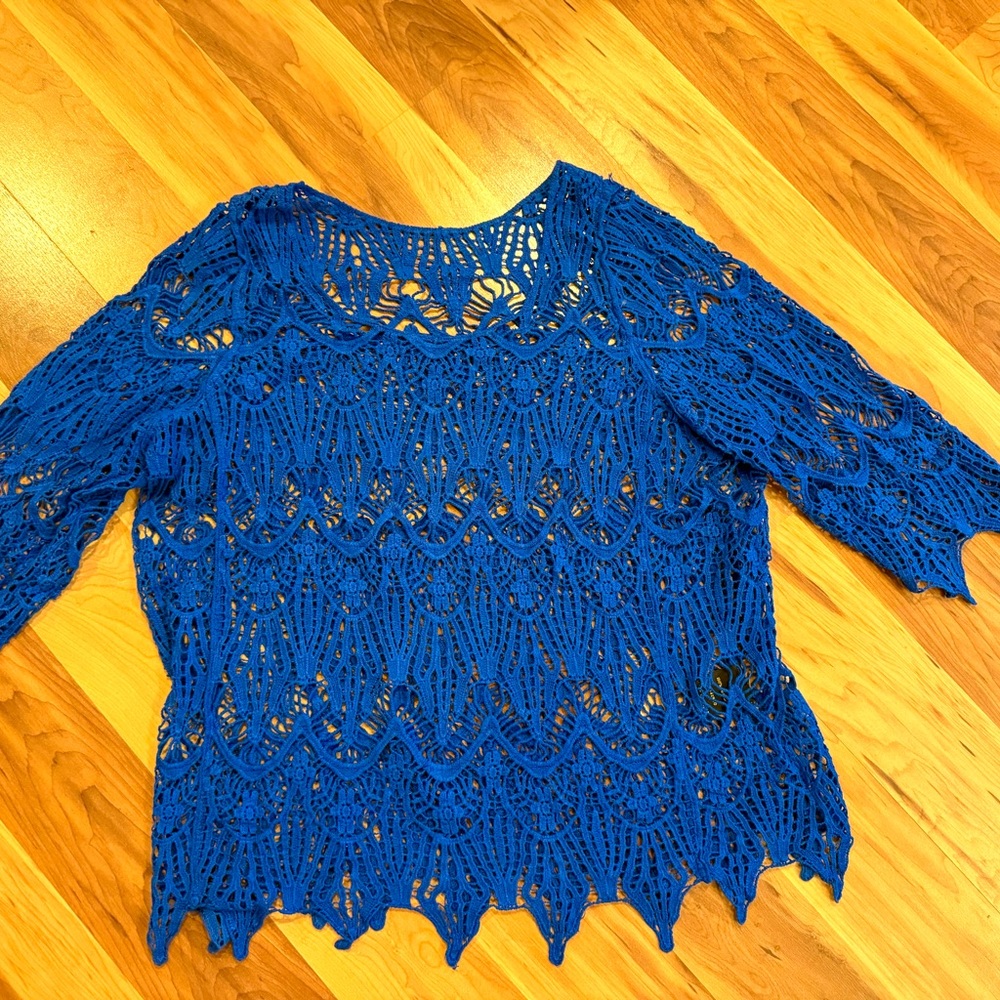 Vibrant Blue Crochet Top